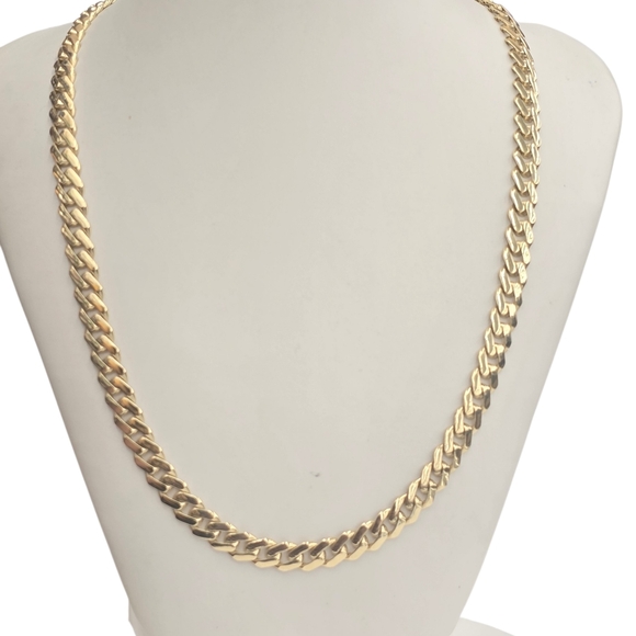 10kt Real Gold Monaco Style Chain 7.3 Mm 20 Inches